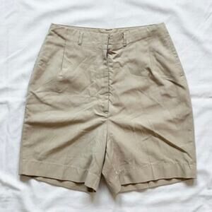 Hunter Vintage Tan Khaki High Rise Pleated Shorts Womens 6
